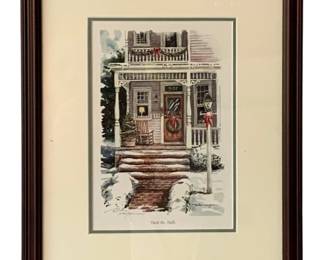 20 - Framed Print "Deck the Halls" - Signed W. Mangum (Description): 17 x 13.5