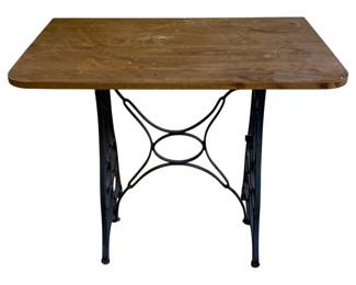 175 - Wood/Metal Base Table - 39 x 36 x 24