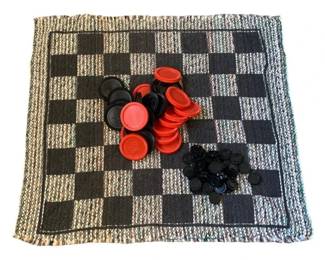 174 - Cloth Board Checkers Set