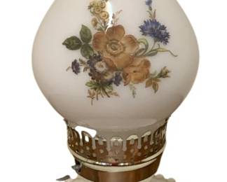 142 - Vintage Milk Glass Electric Lamp - 11" Tall (Description): Used as is electric/electronic/mechanical item. No guarantee all components, untested.