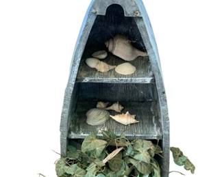 66 - Wood Boat Shape Wall Shelf - 38 x 17 x 11