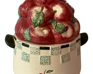 31 - Apples Cookie Jar - 13 x 9.5 x 7