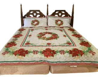 136 - King Size Bed w/ Bedding - 55 x 77 x 84