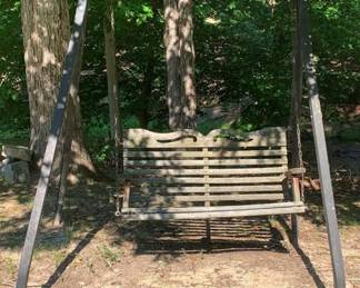 304 - Wood Bench Swing w/ Metal Frame (Description): As Is - 78 x 70.5 x 65