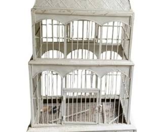 501 - Ornate Victorian Styled Bird Cage on Stand (Description): 69 x 23.5 x 16
