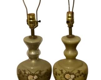 647 - Pair of Vintage Lamps - no shades - 32" (Description): Used as is electric/electronic/mechanical item. No guarantee all components, untested.