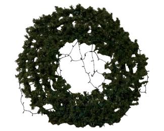 641 - 42" Round Faux Wreath w/ string lights