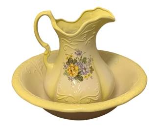 149 - Vintage Ceramic Wash Basin & Pitcher - 13 x 15