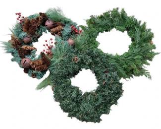 996 - 3 Artificial Wreaths - 24" round