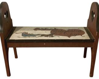 677 - Wood Painted Small Bench - 20 x 24 x 10