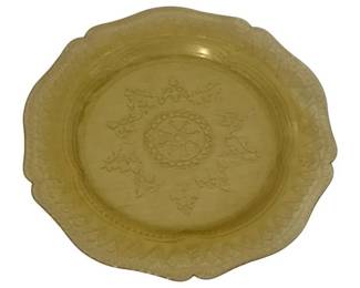 434 - Amber Depression Glass Plate - 11" round
