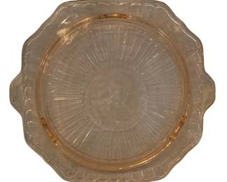 408 - Pink Depression Glass Platter - 10 x 11.25