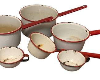 156 - Assorted Enamelware Pots & More
