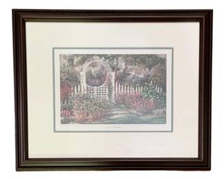 112 - Framed Print "New Garden" - Signed - 14 x 15.75 (Description): W. Mangum