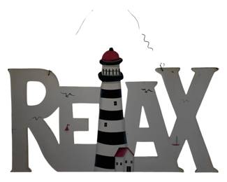 57 - Wooden "Relax" Sign - 16 x 9.5
