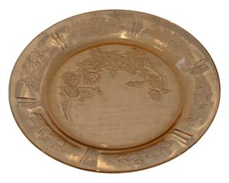 420 - Pink Depression Glass Plate - 9" round