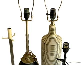 926 - Assorted Lamps - no shades (Description): Used as is electric/electronic/mechanical item. No guarantee all components, untested.