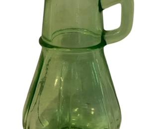 390 - Uranium Glass Syrup Pitcher - 6.25" tall