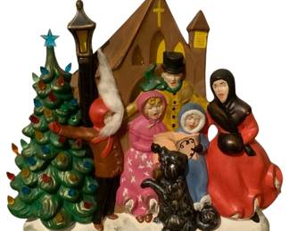 678 - Vintage Lighted Christmas Decoration (Description): 12 x 11 x 3 Used as is electric/electronic/mechanical item. No guarantee all components, untested.