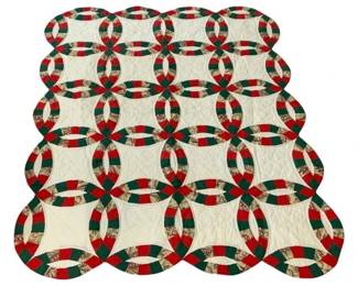 448 - Double Wedding Ring Quilt - 56 x 45