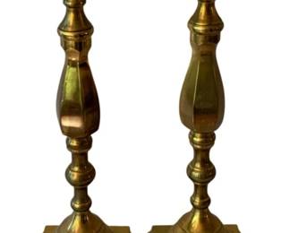 89 - 2 Brass Candleholders - 16.5" Tall