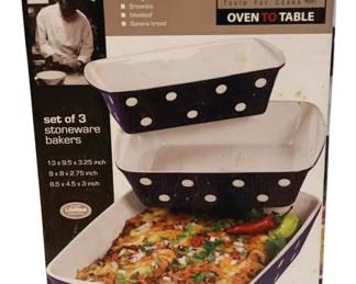 429 - Denmark 3 Stoneware Bakers in box