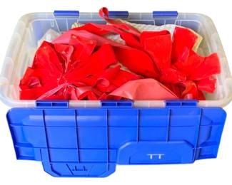 685 - Plastic Tote with Bows & More
