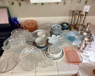Glassware and miscellaneous kitchen/dining items.