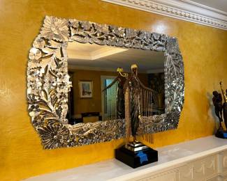 large cut glass and mirror, Venetian (erte not included)