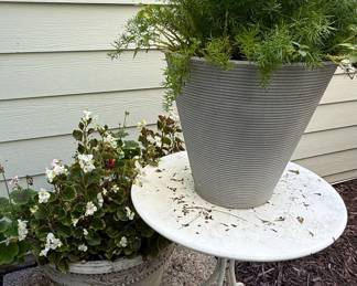 Metal Bistro Table and Planter Set