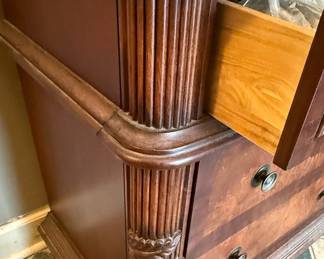 Tommy Bahama Style Nightstand with Burl Wood Veneer