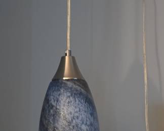 Blue Marble Art Glass Pendant Light