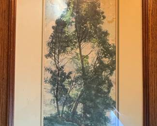 Luigi Lucioni Style Etching Landscape