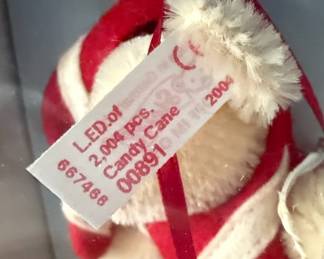 Steiff 2004 Candy Cane Teddy Bear Ornament