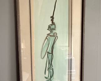 Modernist Abstract Figure Style Ink Wash