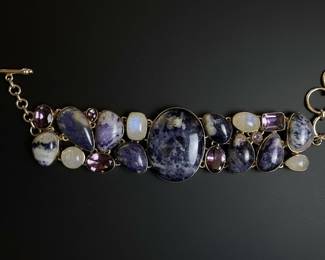Artisan Gem Collection Marquis & White Topaz Sterling Silver Bracelet
