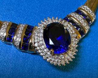 BBJ Style Sterling Silver Sapphire Necklace