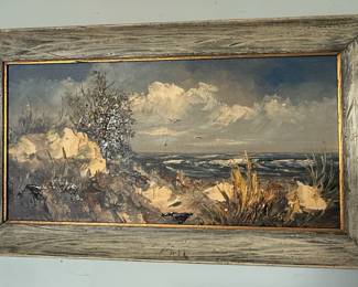 W. Henderson Coastal Landscape Oil Painting