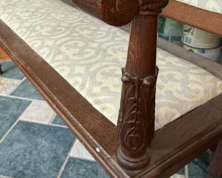 Victorian Eastlake Style Hall Bench