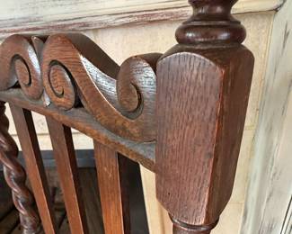 Jacobean Style Barley Twist Oak Dining Chair