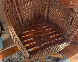 Pottery Barn Wingate Rattan Swivel Desk Chair