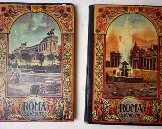 Roma 32 Vedute Souvenir Postcard Folders, Parts I & II
