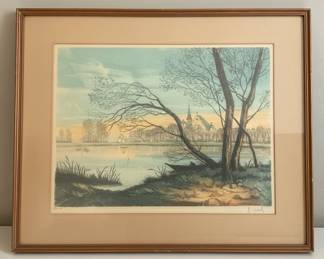 Marty Chateau de Montjoie Etching