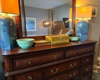 Tommy Bahama Style Cherry Dresser and Mirror