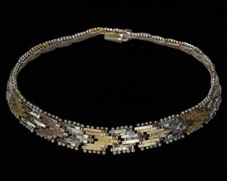 Two-Tone Sterling Silver Woven Link Bracelet