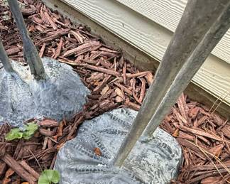 Cast Metal Heron Pair Garden Bird Bath