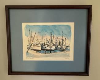 R.E. Kennedy "Key West Shrimp Boats" Print