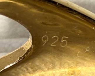 Gold-Plated Sterling Silver Cuban Link Style Ring