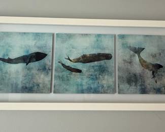 Ocean Whale 3 Art Print by Ken Roko Style Triptych Wall Art