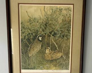 James C. Mitchell Bob White Quail Limited Edition Print
